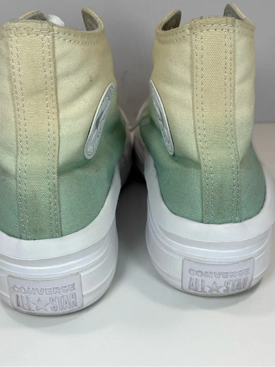 Converse Shoes Women 9 Ombre Chuck Taylor All Star High Top Platform Shoes Green - Picture 5 of 8